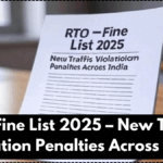RTO Fine List 2025 – New Traffic Violation Penalties Across India
