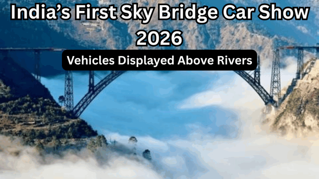 India’s First Sky Bridge Car Show 2026 – Vehicles Displayed Above Rivers